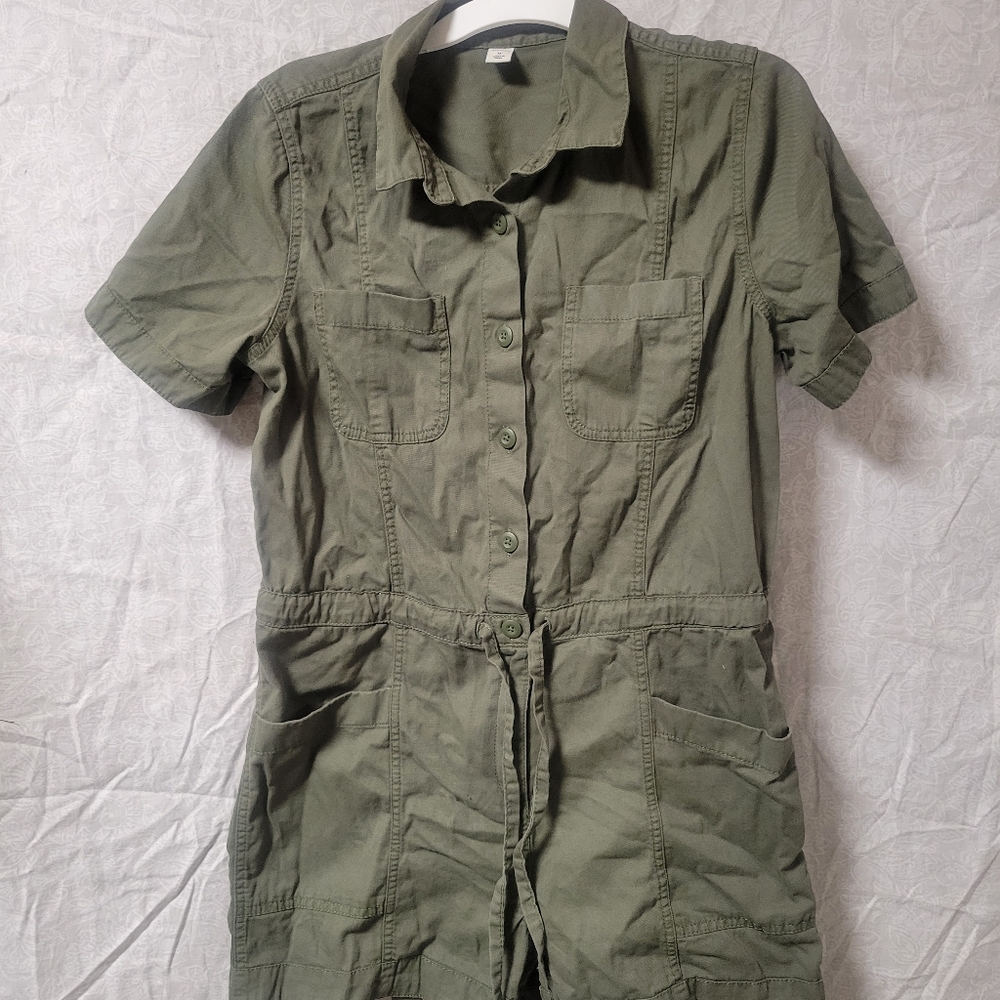 NWT Old Navy olive green romper shorts one piece